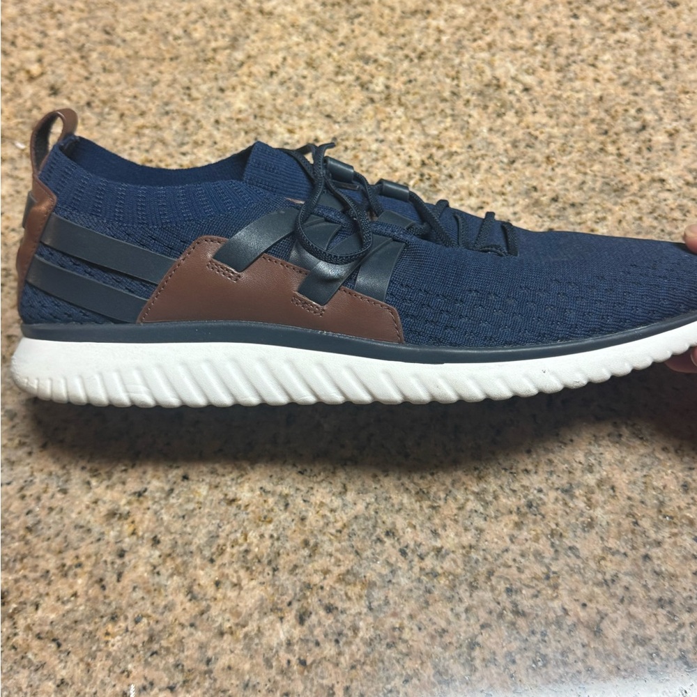 Cole Haan Blue and Brown Knit Sneakers